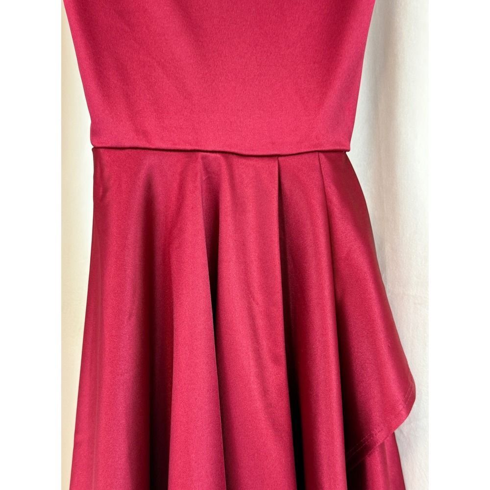 Windsor Burgundy/Maroon Satin Fit & Flare Spaghetti Strap Dress – Size Small - Picture 7 of 8